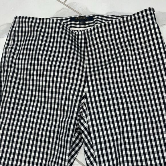 BROOKS BROTHERS Gingham Side-Zip Pant In Bi-Stretch Cotton Twill Sz 6 EUC - Picture 5 of 13